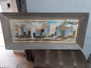 Vintage Sofa Print City With Park By Muchado 47x22