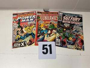 lot 51 image: 3 Vintage Marvel Comic Books