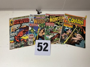 lot 52 image: 4 Vintage Marvel Comic Books