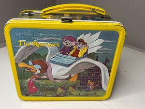 lot 144 image: 1977 Vintage The Rescuers Metal lunchbox - No Thermos