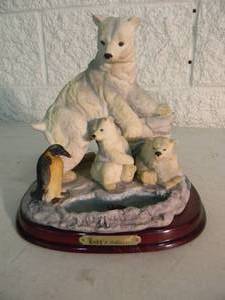 lot 18 image: Rubgs Collection Polar Bears & Penguin playing - NICE - AWESOME PIECE - APPROX 9 WIDE 10 HIGH - SEE PICTURES