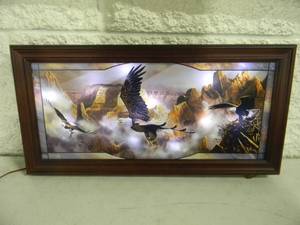 lot 32 image: RARE LIMITED EDITION #A2762 Vintage 2005 The Bradford Exchange Monarchs of the Canyon by Ted Blaylock LIGHTED ARTWORK - WORKS - NICE - AWESOME PIECE - APPROX 23 By 12 - SEE PICTURES