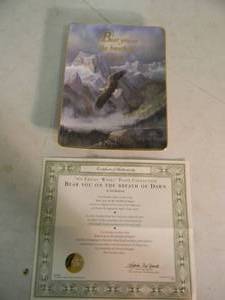 lot 42 image: The Franklin Mint Limited Edition #HA2771 On Eagles Wings Plate Collection BEAR YOU ON THE BREATH OF DAWN By Ted Blaylock - NICE - AWESOME PIECE - SEE PICTURES
