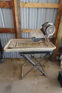 lot 193 image: Felker Tile Master Wet Tile Saw with Stand
