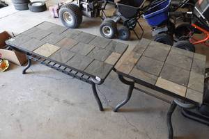 lot 239 image: Tile Top Coffee Table and Side Table