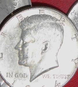 lot 377 image: Lot of (10) 1964 Kennedy Half Dollar 90% Silver  Circulated