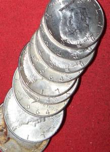 lot 380 image: Lot of (10) Kennedy Half Dollar 90% Silver  Circulated