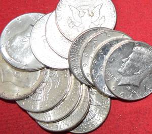 lot 381 image: Lot of (13) Kennedy Half Dollar 90% Silver  Circulated