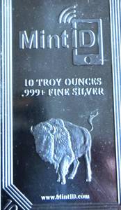 lot 387 image: Lot of (5) Ten oz. Silver Bars Mint D Design .999 Fine