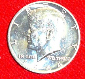 lot 413 image: Lot of (1) 1964 Kennedy Half Dollar 90% Silver Proof