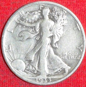 lot 416 image: Lot of (2) Liberty Walking Half Dollar 1933S GO6-VG081934 VG08-VG10 90% Silver
