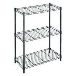 Lot of 3-Tier Steel Wire Shelving Unit in Black (24 in. W x 30 in. H x 14 in. D) Customer Returns See Pictures