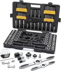 GEARWRENCH SAEMetric Ratcheting Tap and Die Set (114-Piece)   Customer Returns See Pictures