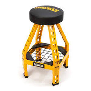 DEWALT 32 in. H x 17 in. W x 17 in. D Swivel Shop Stool with Shelf Customer Returns See Pictures