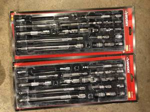 Lot of   Husky 14 in., 38 in. and 12 in. Drive Accessory Set (19-Piece) Customer Returns See Pictures