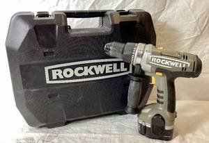 lot 53 image: Rockwell 18V Compact Hammer Drill with case, one battery, no charger