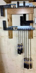 lot 64 image: Rockler F-Style Clamps, Rockler Clamp Rack and Rockler Clamp-It Assembly Squares