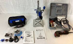 lot 52 image: Dremel Bundle - Dremel Variable Speed Multi-Pro Rotary Tool, Drill Press and Counter Sander