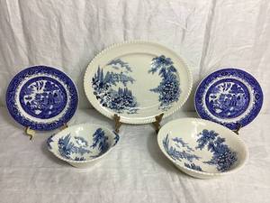 lot 27 image: Johnson Brothers England Castle on the Lake and Walker China Bedford, Ohio