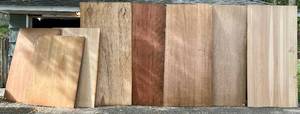 lot 73 image: Hardwood Veneer Sheets of Oak, Birch and Unknown - 8 sheets