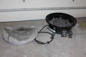 lot 34 image: Portable Outdoor Gas Fire Pit with Cover