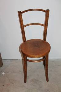 lot 37 image: Vintage Wooden Bentwood Chair with Engraved Seat