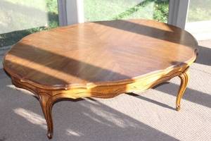 lot 57 image: Vintage Wooden Coffee Table with Carved Legs