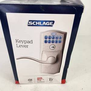 Open Box Schlage Keypad Lever Brushed Nickel Door Lock