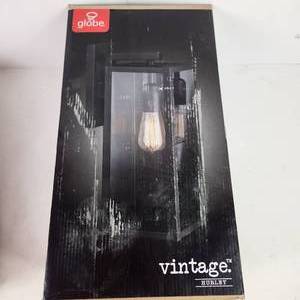 Vintage Outdoor Wall Mount Light Clear Glass Shade Matte Black Finish Weather Resistant