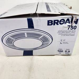 Broan 750 Ventilation Fan With Light Sound 5.0 Sones