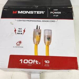 Monster Lighted Professional Grade Cord 100ft. 10 Gauge Industrial