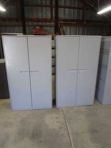 (2) 2 Door ShopGarage Storage Cabinets 36x18x63