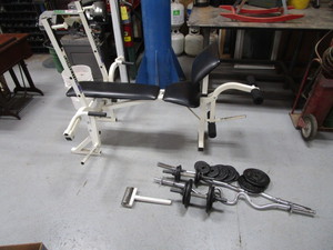 Weight Bench, Bars, Weights