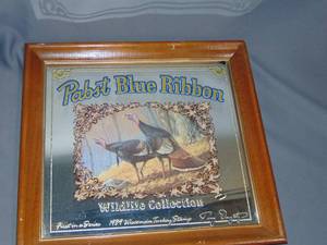 lot 12 image: Pabst Blue Ribbon Beer MirrorSign 1989