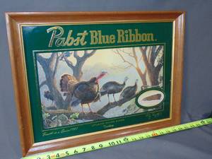 lot 33 image: Pabst Blue Ribbon Beer MirrorSign 1997 Upland Bird Series