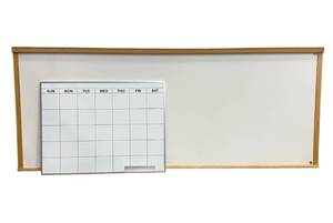 lot 418 image: Lot of 2 Whiteboards - 48 x 36 inches & 120 x 48 inches with Oak Frame