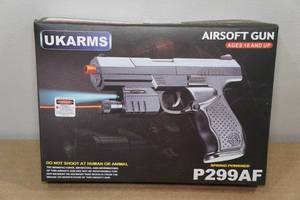 lot 30 image: UKArms P299AF Spring Powered Airsoft Gun with Laser