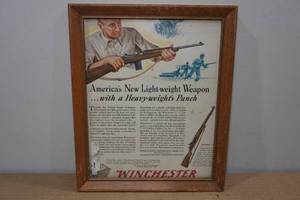 lot 115 image: Framed Winchester Advertisement