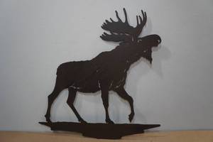 lot 116 image: Laser Cut Steel Moose Silhouette