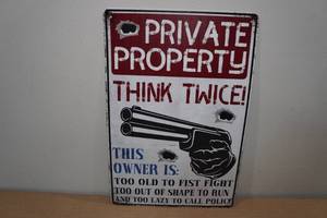 lot 120 image: Private Property Metal Sign