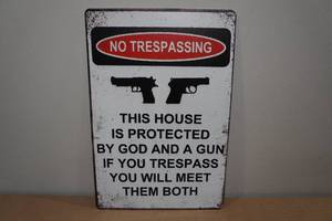 lot 121 image: No Trespassing Metal Sign