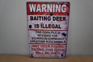 lot 123 image: Warning Metal Sign