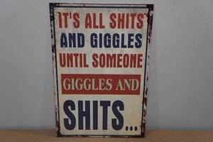 lot 127 image: Novelty Metal Sign