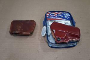 lot 145 image: Leather Mini Scabbard with Gould Leather Gun Holster