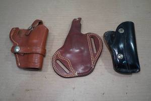 lot 182 image: 3 Leather Gun Holsters