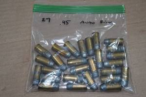 lot 256 image: 27 .45 Auto Rim LFN Ammo