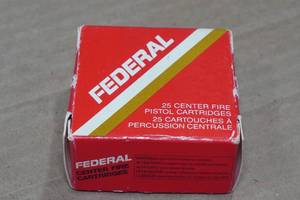 lot 273 image: 25 Federal .25 Auto 50 Gr MC Ammo