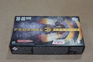 lot 283 image: 20 Federal Premium .30-06 Sprg 165 Gr Barnes TSX Ammo