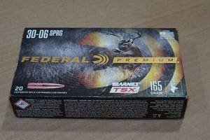 lot 284 image: 20 Federal Premium .30-06 Sprg 165 Gr Barnes TSX Ammo