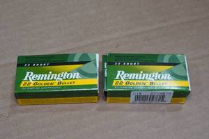 lot 306 image: 100 Remington Golden Bullet .22 Short Plated RN Ammo